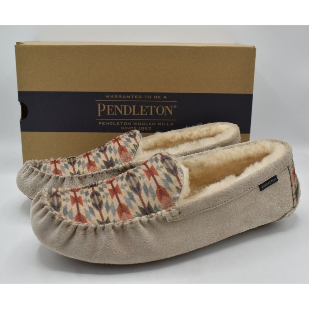 Pendleton Women Size 11 Wyeth Sand Multicolor Suede Slip On Trail Slippers Shoes